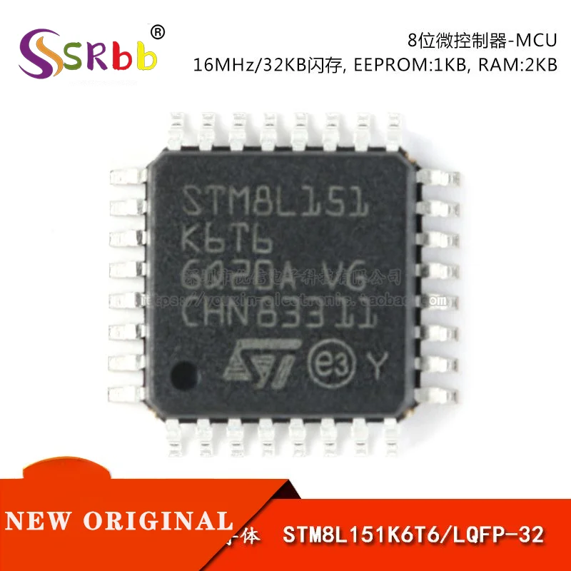 50 adet / grup Orijinal Otantik STM8L151K6T6 LQFP - 32 16 MHz/32KB Flash bellek /8 Bit Mikrodenetleyici-MCU . ' - ' . 0
