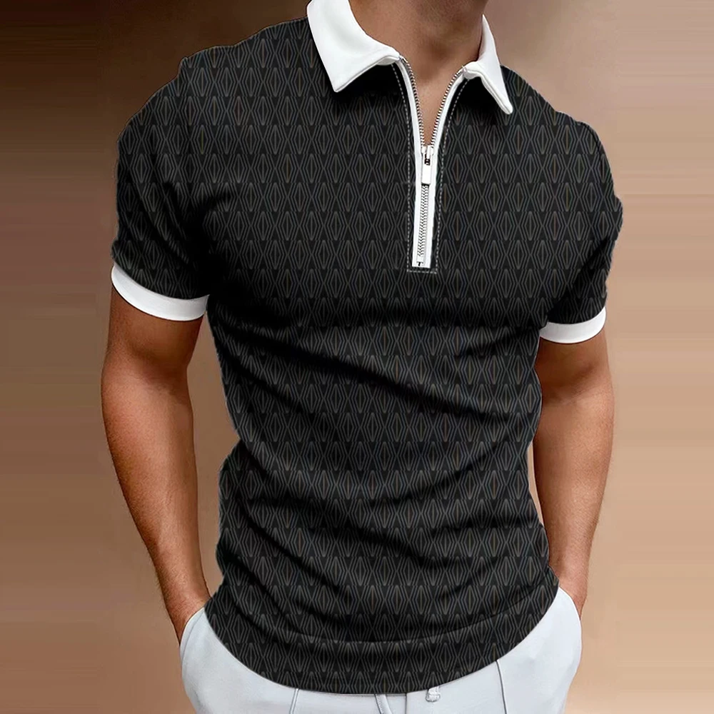 Kısa Kollu Kazak erkek t-shirtü Giyim Yaz Rahat POLO GÖMLEK Tees Y2k Üstleri Iş Moda turn-aşağı Yaka Bluz . ' - ' . 0