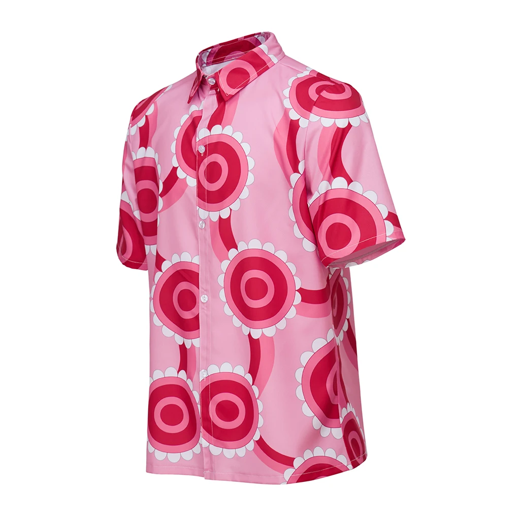 Anime Sanji Cosplay Gömlek Erkekler için Gül Kırmızı Çiçek baskılı tişört Hawaii Tatil Plaj Partisi Üst Karnaval Comic Con Streetwear . ' - ' . 1