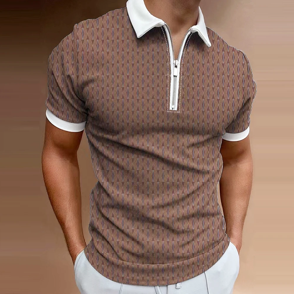 Kısa Kollu Kazak erkek t-shirtü Giyim Yaz Rahat POLO GÖMLEK Tees Y2k Üstleri Iş Moda turn-aşağı Yaka Bluz . ' - ' . 1