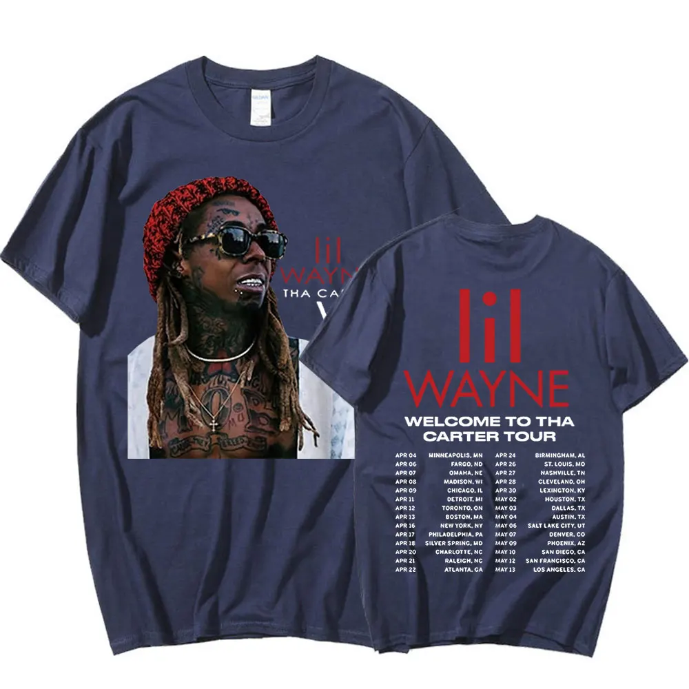 Rapçi Lil Wayne Hoş Geldiniz Tha Carter 2023 Tur Konseri T Shirt Erkek kadın Vintage Hip Hop T-shirt Gotik Büyük Boy T-shirt . ' - ' . 1