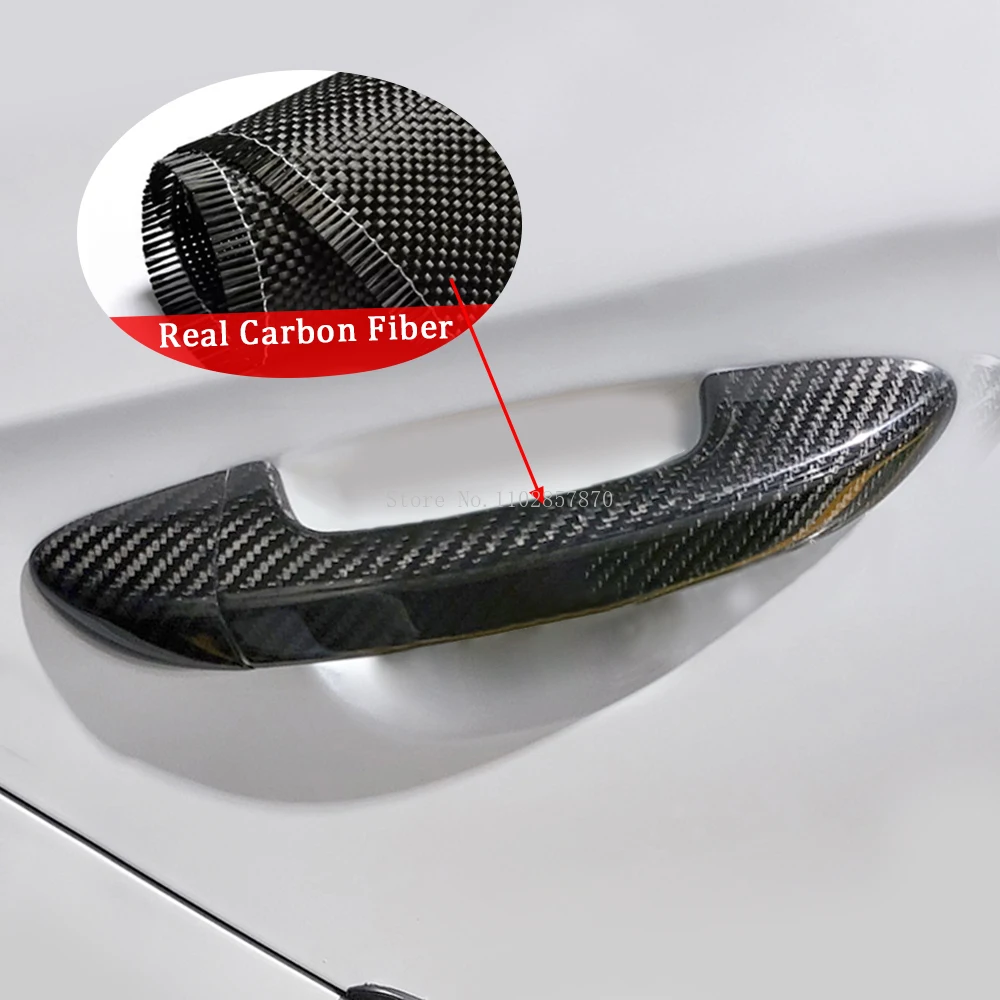 Volkswagen CC 2008-2016 için Araba Aksesuarları Gerçek Karbon Fiber Kapı kulp kılıfı Çerçeve Sticker Dış Trim Bodykit . ' - ' . 1