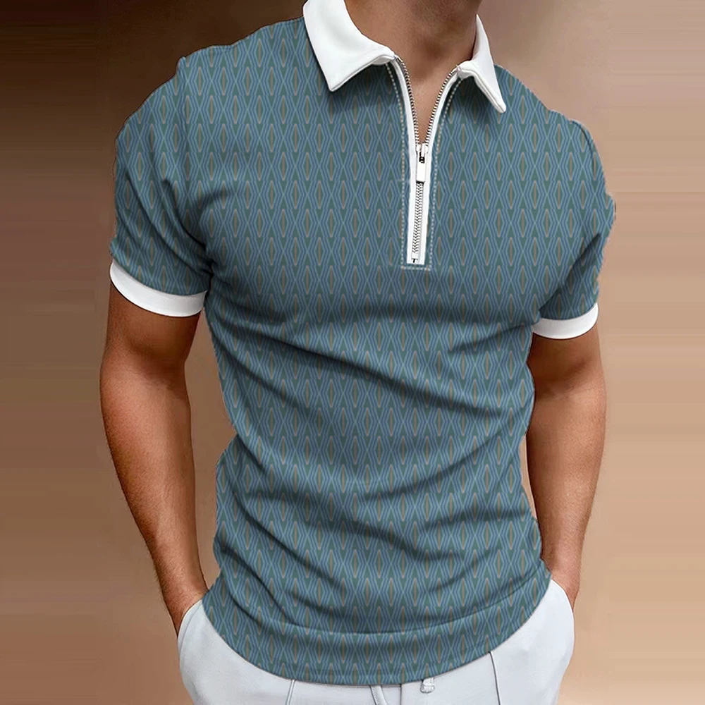 Kısa Kollu Kazak erkek t-shirtü Giyim Yaz Rahat POLO GÖMLEK Tees Y2k Üstleri Iş Moda turn-aşağı Yaka Bluz . ' - ' . 2