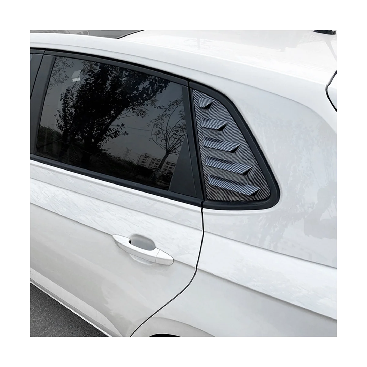 Araba Karbon Fiber Desen Arka Pencere Panjur Panjur Kapağı Trim Volkswagen Polo için Mk6 Polo 2018-2023 . ' - ' . 4