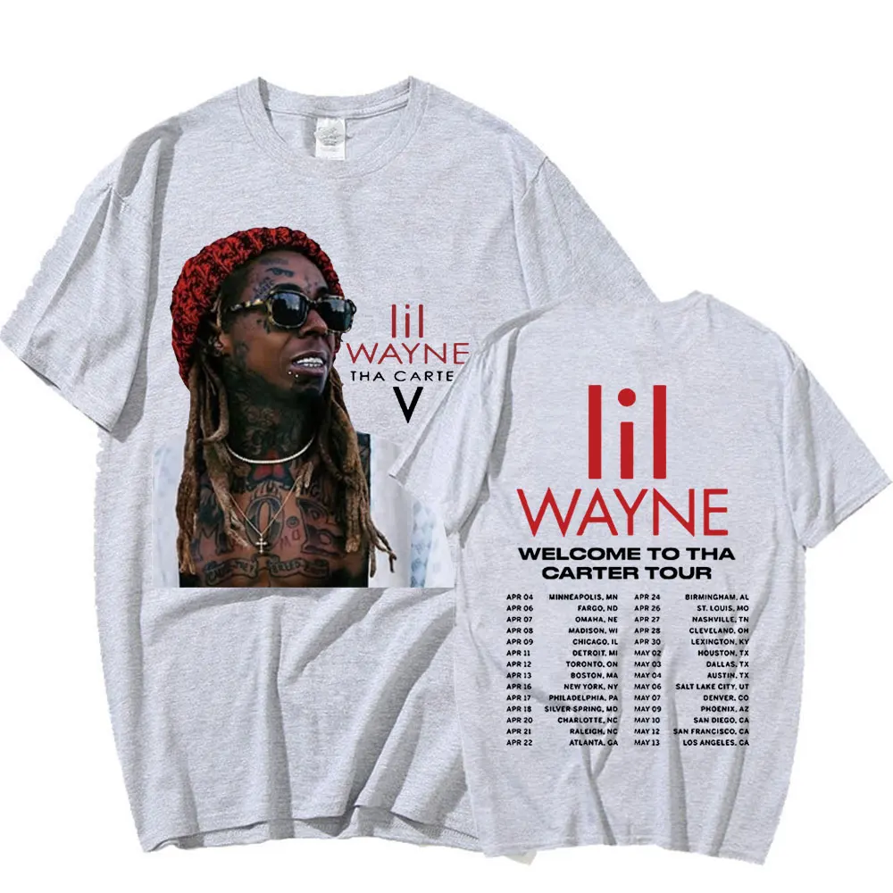 Rapçi Lil Wayne Hoş Geldiniz Tha Carter 2023 Tur Konseri T Shirt Erkek kadın Vintage Hip Hop T-shirt Gotik Büyük Boy T-shirt . ' - ' . 4