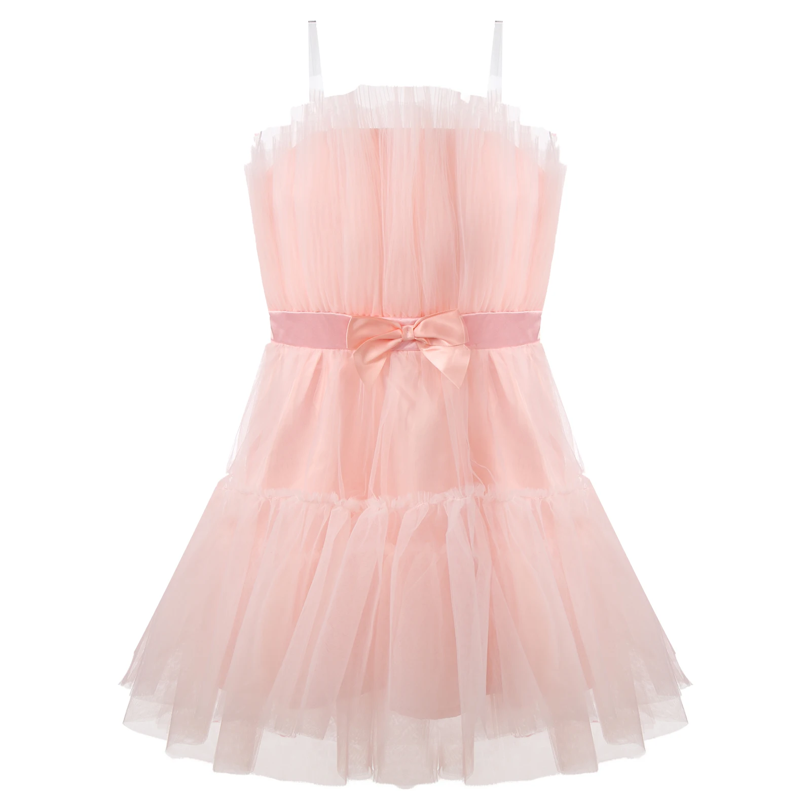 Choomomo Bayan Saf Straplez Prenses Kısa Elbiseler Çok Katmanlı Örgü Yüksek Bel Hattı Parti Elbise İlmek ile Doğum Günü için . ' - ' . 5
