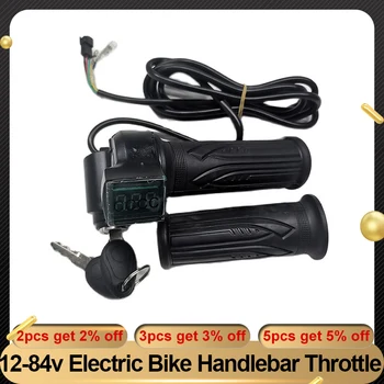12-84v Elektrikli Bisiklet Gidon Sapları dijital ekran Kilidi Hız Kontrol Gaz Elektrikli Bisiklet Üç Tekerlekli Bisiklet Scooter Aksesuarları