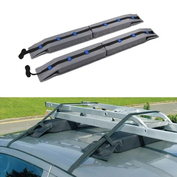 2 Adet Evrensel Katlanabilir araba tavan portbagajı s Üst Bagaj Taşıyıcı Raf Taşıma Yük Bagaj Araba Sörf Kayık Uzun portbagaj Pedleri