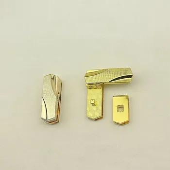 2 Adet K Altın Metal Kilit Toka Dikdörtgen Basın Döner Büküm Kilitleri Tokaları DIY Çanta Donanım Parçaları Dekorasyon Aksesuarları