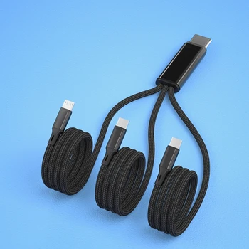 3 in 1 Çoklu Kablo USB C Çift USB C Mikro USB Konektörü Hızlı şarj Kablosu Cep Telefonları Tabletler ve Daha Fazlası için