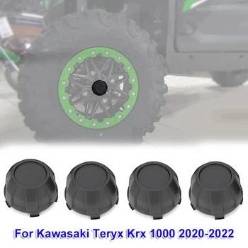 4 adet Siyah Lastik Tekerlek Göbeği Merkezi Yedek Kapaklar Kawasaki Teryx Krx 1000 2020-2022