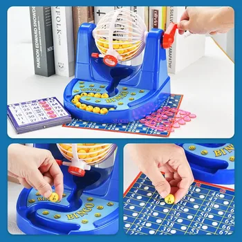 Aile Partisi oyun masası Oyuncak Simülasyon Bingo Piyango Makinesi Seti Beraberlik Piyango Kurulu Oyunu Ebeveyn-çocuk Eğlenceli İnteraktif Oyuncaklar