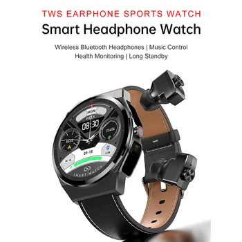 Akıllı saat Erkekler TWS 2 in 1 Bluetooth Çağrı Kablosuz Kulaklık Sağlık İzleme Müzik Spor Spor Su Geçirmez JM08 Smartwatch