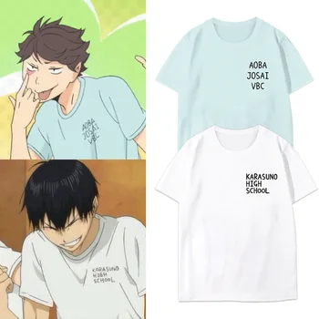 Anime Tişört Haikyuu!! Rol Oynamak Kıyafet Hinata Shoyo Tobio Kageyama Aynı Tip Kısa Kollu Yetişkin Çocuk Saf pamuklu ceket