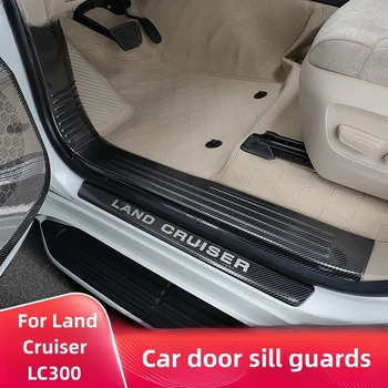 Araba Kapı Eşiği Koruyucu Paslanmaz Çelik Çizilmeye Dayanıklı ayak sürtme plaka koruması Eşik Dekorasyon Toyota Land Cruiser için LC300