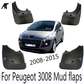 Araba Çamur Flaps 08-2015 Peugeot 3008 İçin Mudflaps Splash Muhafızları Çamur Flep Çamurluk Çamurluk 2009 2010 2011 2012 2013 2014 Ön Arka