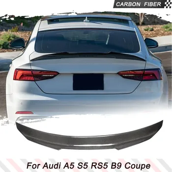 B9 Spoiler Karbon Fiber Araba Arka Bagaj Spoiler Boot Dudak Kanat Audi A5 S5 RS5 B9 Coupe 2 Kapı için Değil Cabrio 2017-2023