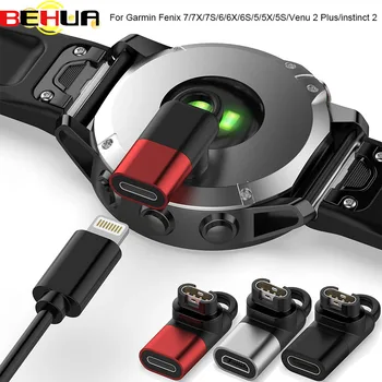 BEHUA USB Tip C/ mikro USB/ IOS 4pin Şarj Dönüştürücü Adaptör Garmin Fenix 7/7X/7 S/6/6X/6 S / 5/5X / 5 S Şarj Bağlayıcı