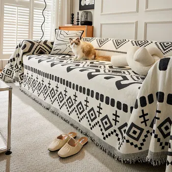 Bohemian kanepe battaniyesi, Şönil kanepe örtü bezi, Çizilmeye dayanıklı Ev Kanepe Havlu, Toz Geçirmez kanepe yastığı Koruyucu Kapak