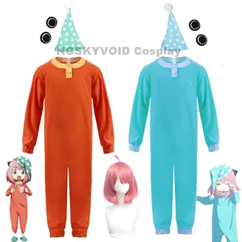 CASUS×AİLE Kostüm Anya Forger Cosplay Pijama Çocuk Ve Yetişkin Boyutları Anime Tulum Anya'nın Peruk Cadılar Bayramı Karnaval Parti