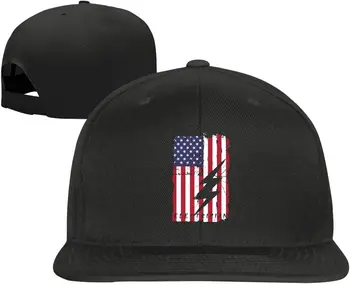 Elektrikçi ABD Bayrağı Amerikan Elektrikçi beyzbol şapkası, Erkekler Katı Düz Fatura Ayarlanabilir Snapback Şapka Unisex Siyah