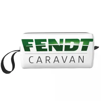 Fendt Traktörler Logo Makyaj Çantası Kadınlar için Seyahat kozmetik düzenleyici Sevimli Depolama makyaj çantaları