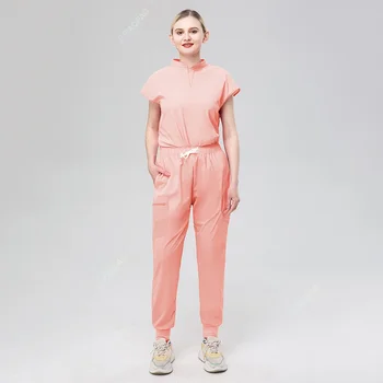 Hastane Giyim Kadın Scrubs İş Giysisi Elastik Spandex Klinik Takım Elbise Nefes Kumaş Ameliyathane Doktor Giyim Hemşirelik Üniforma