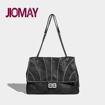 JIOMAY Yeni Trend omuzdan askili çanta Lüks tasarımcı çantaları Yüksek Kapasiteli Yüksek Kaliteli PU deri postacı çantası Çok Yönlü Makyaj Çantası