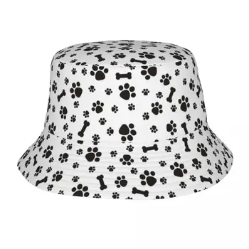 Kedi Köpek Pençe Kova Şapka Genç Seyahat Karikatür Alan Şapka Moda Packable açık balıkçılık şapkası Oturumu Şapkalar