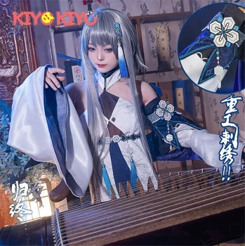 KİYO-KİYO Oyunu Genshin Darbe Guizhong Cosplay Kostüm Guizhong Elbise Kadın Cadılar Bayramı Kostüm