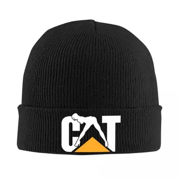 Komik kedi-Caterpillar manşet bere şapka Unisex sıcak örme kafatası kap