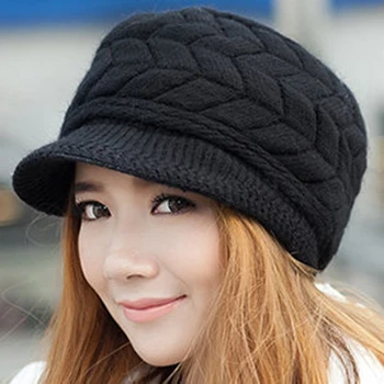 Kış Kadın Şapka Lüks örgü şapkalar Kadın Yumuşak Yüksek Elastik Sıcak Kapaklar Kasketleri Başlık Kız Kap Düz Renk AQ862352
