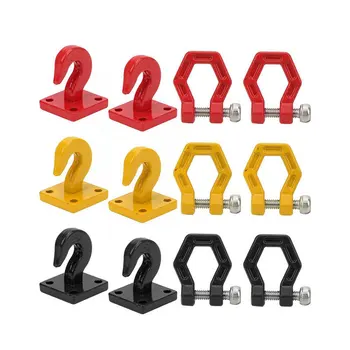 Metal Tampon D-ring Kırmızı Çekme Kancası için 4 Adet 1/10 RC Paletli Araba TRX-4 Eksenel SCX10 90046 Yükseltme Parçaları