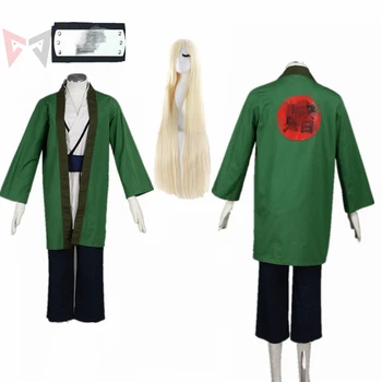 MMGG Anime Cosplay Hotsunade Cosplay Kostüm Cadılar Bayramı Yeşil Kimono Peruk Ile Komik Cosplay Custom Made Boyut