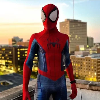 NWH Örümcek Adam Kostüm Cosplay 3D Baskılı Spandex Süper Kahraman Örümcek Adam Kostüm Cadılar Bayramı Spidey Erkek Bodysuits Yetişkin Çocuklar için