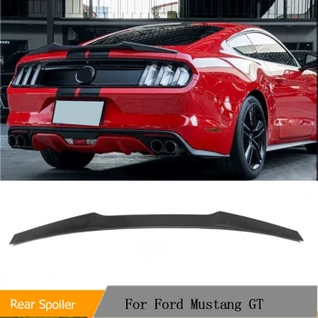 Oto Yarış Arka Bagaj Spoiler Dudak Kanat Ford Mustang Coupe GT 350 2015 - 2018 için Araba Arka Bagaj Spoiler Kanat Karbon Fiber
