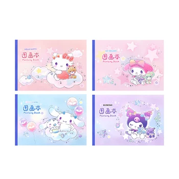 Sanrio Cinnamoroll Kuromi Hello Kitty Benim Melodi Anime Sevimli Karikatür Okul Çocuğu resimli kitap A4 Graffiti El Boyama Eskiz Defteri