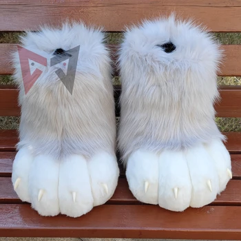 Yeni Gri Mor Kahverengi Canavar Fursuit Cosplay Canavar Pençe Ayak Çivi Kapakları Kostüm Aksesuarları Custom Made