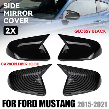 Çift Sol Sağ Yan Kanat Ayna Kapakları dikiz aynası Kapağı Ford Mustang 2015-2021 İçin