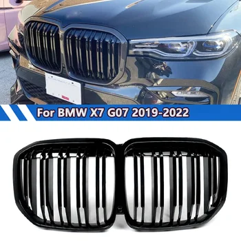 Ön Tampon ızgarası Izgara Çift Slats Parlak Siyah 2019-2022 BMW X7 G07 M50i